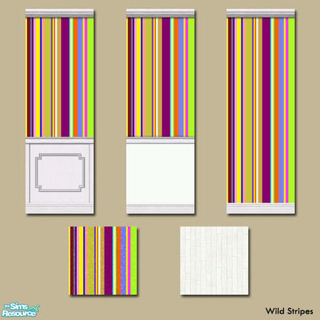 Sims 2 — "Wild Stripes" Wall & Floor set by prin6je — Drive your Sims crazy with this somewhat wildly
