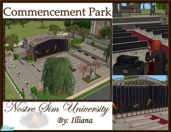 Sims 2 — Nostre Sim - Commencement Park by Illiana — This park is the perfect setting for those graduation parties!