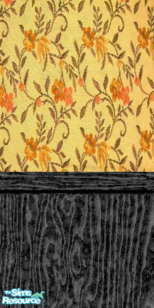 Sims 2 — flower and vines wall panel by ead425 — flower and vines over black