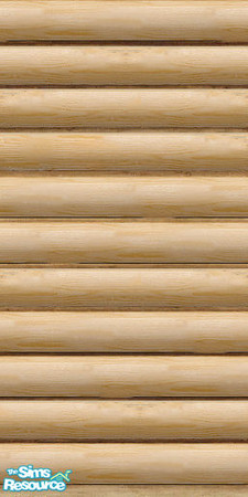Sims 2 — Log Cabin Walls & Floors - log wall 1 by Bitzybus — Some light pine log walls and matching stone wall &