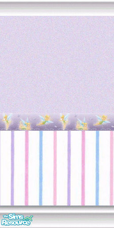 Sims 2 — Tinkerbell Border by Zargret — Lavender paint with stripes and Tinkerbell border 
