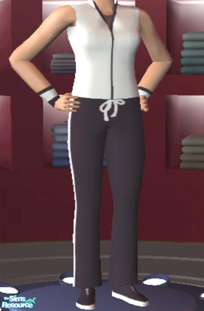 Sims 2 — Lively Workout in White by NewSimSimGirl — Part of the lively workout set.