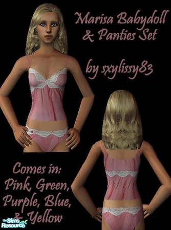 Sims 2 — Marisa Babydoll Set by sxylissy83 — For teens, enjoy!