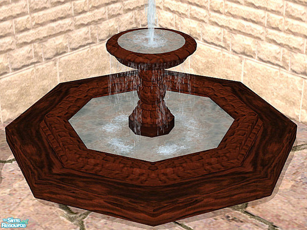 Sims 2 — Dark wood patio set fountain by Cori27 — Please enjoy!