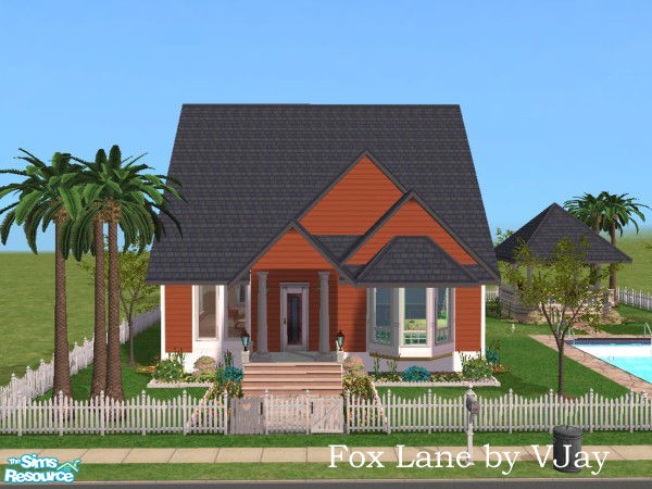 Sims 2 — Fox Lane by wickedvjay — Beautiful house for a family of 4 sims. Living/DiningR, Kitchen corner, 2 BedR, 1 1/2