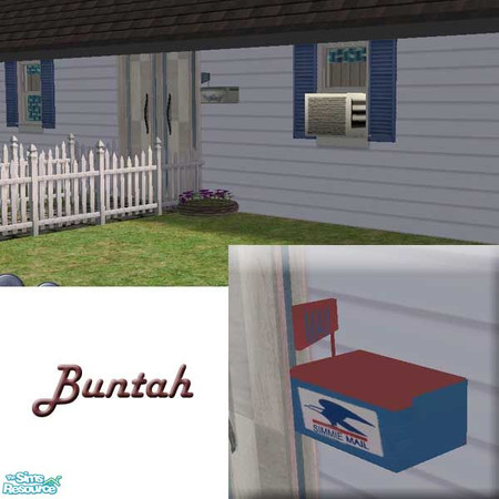 Sims 2 — Decorative Simmie Mailbox by buntah — These decorative-only mailboxes look great beside any front or back door.