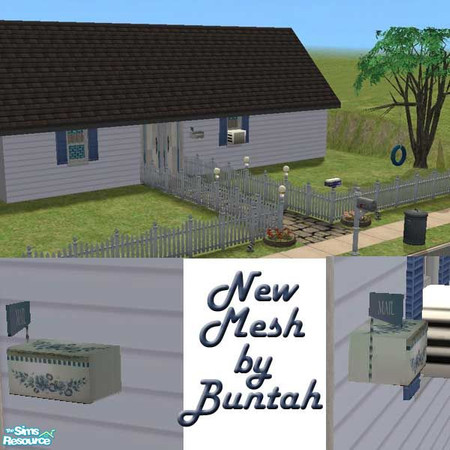 Sims 2 — Decorative Mailbox MESH by buntah — These decorative-only mailboxes look great beside any front or back door.