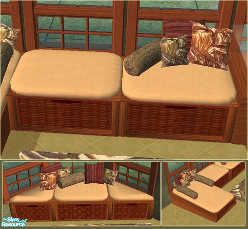 Sims 2 — E.Greens Sun Room - Sectional Base by Simaddict99 — cherry oak and honey wicker base for all sectional pieces.