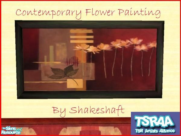 Sims 2 — Contemporary Flower Painting by TSR Archive — A Contemporary Flower Painting, part of the Modern Living Room