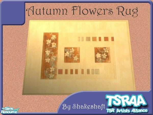 Sims 2 — Autumn Flowers Rug by TSR Archive — Autumn Flowers Rug, part of the Modern Dining Set...** TSRAA Member **
