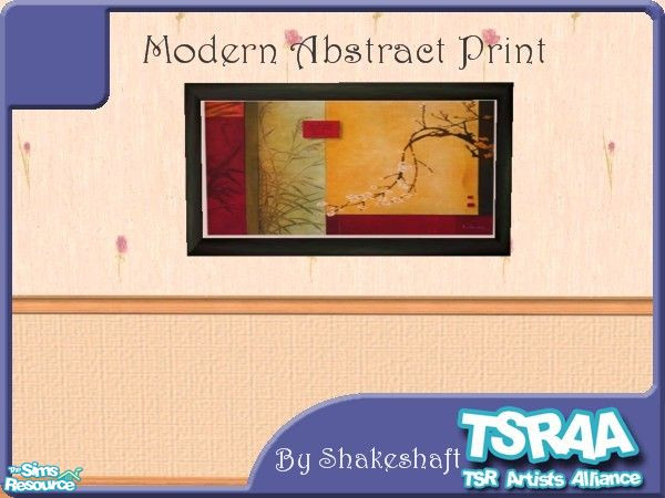 Sims 2 — Modern Abstract Print by TSR Archive — Modern Abstract Print, part of the Modern Dining Set...** TSRAA Member **