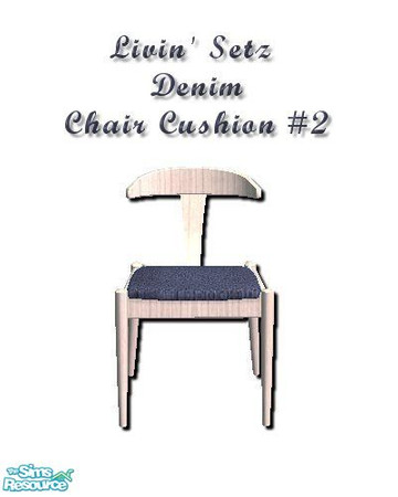 Sims 2 — Livin' Setz in Denim Chair Cushion #2 by iwubu — Crisp, clean and cool colors for your living space or study.