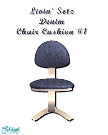Sims 2 — Livin' Setz in Denim Chair Cushion #1 by iwubu — Crisp, clean and cool colors for your living space or study.