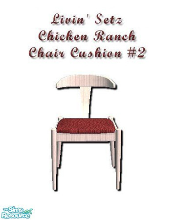 Sims 2 — Livin' Setz in Chicken Ranch Chair Cushi by iwubu — Crisp, clean and cool colors for your living space or study.
