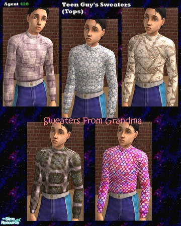Sims 2 — Sweaters from Grandma by Agent420 — THese 5 sweaters were made by Grandma. She made a whole bunch, but only