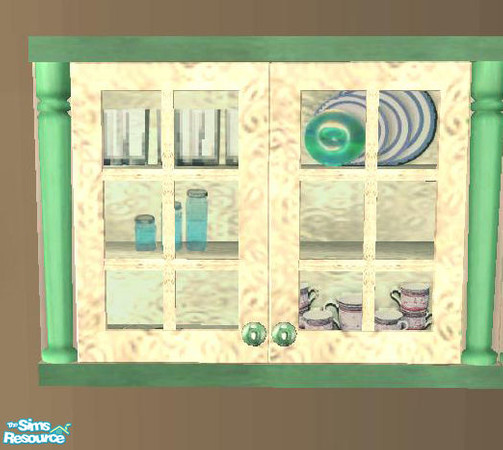 Sims 2 — Dinnia BBus cabinet decor by Cloisonne — You got BitzyBus to thank for this one,the origional decor was created