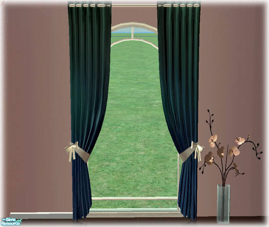 Sims 2 — The corner nook - blue curtains by kibanahnah — A new set of 47 files. enjoy!