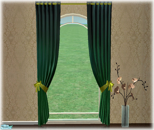 Sims 2 — The corner nook - curtains green by kibanahnah — A new set of 47 files. enjoy!