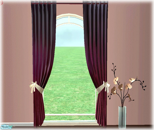 Sims 2 — The corner nook - curtains violet by kibanahnah — A new set of 47 files. enjoy!