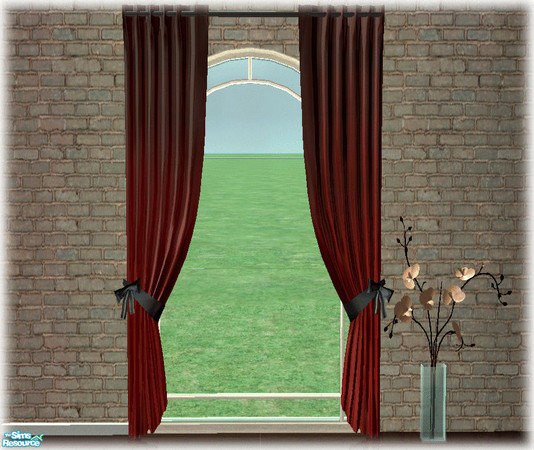 Sims 2 — The corner nook - curtains red by kibanahnah — A new set of 47 files. enjoy!