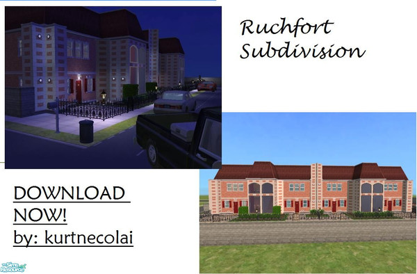 Sims 2 — Ruchfort Subdivision by kurtnecolai — Another incredible work of the Ruchfort Family!..All apartment has 2