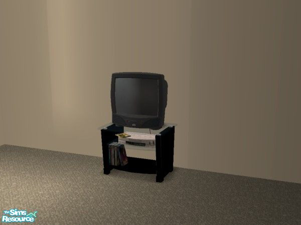 Sims 2 — Trottco 27 \" TV STAND recolor- Black by mightyfaithgirl — A black recolor of the stand only.