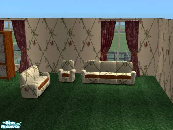 Sims 2 — Butterflies and Diamonds chair,couch,lov by ead425 — Butterflies and diamonds bedroom:contains 1 wall,1 floor,10