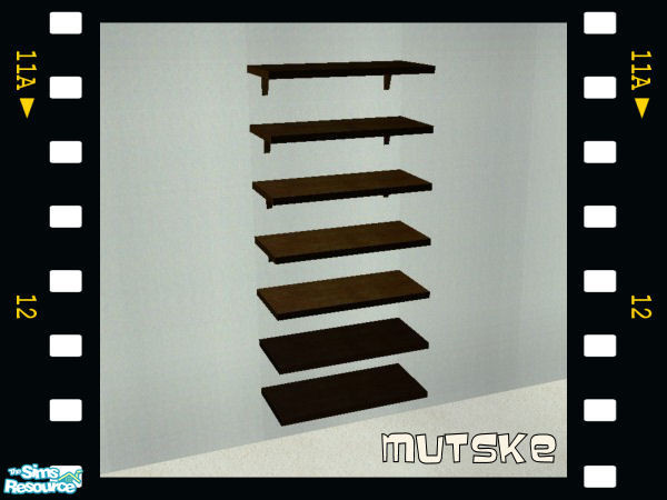 Sims 2 — Wall Shelves Wenge by Mutske — Recolor from the set "Working Wall Shelves" by Bitzybus. You need to