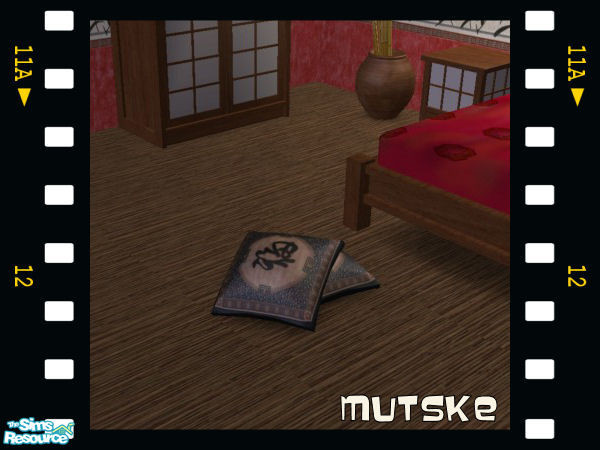 Sims 2 — Bamboo Bedroom Decorative Pillows 01 by Mutske — Recolor from the set "Bata Bedroom" by Sims 2 Play