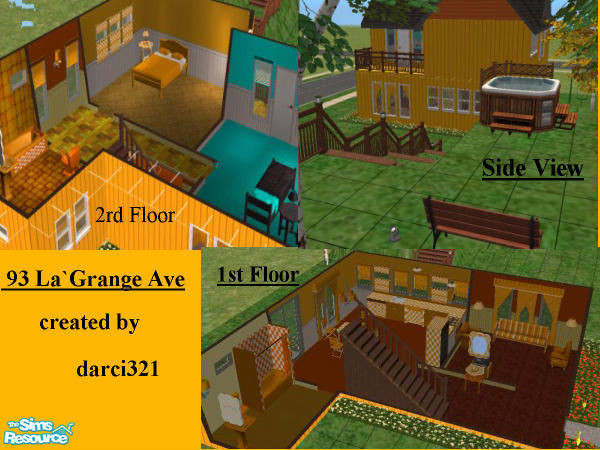 Sims 2 — 93 La`Grange Ave by darci321 — Orginally made for a friend who loves the color Orange and checked orange. Custom