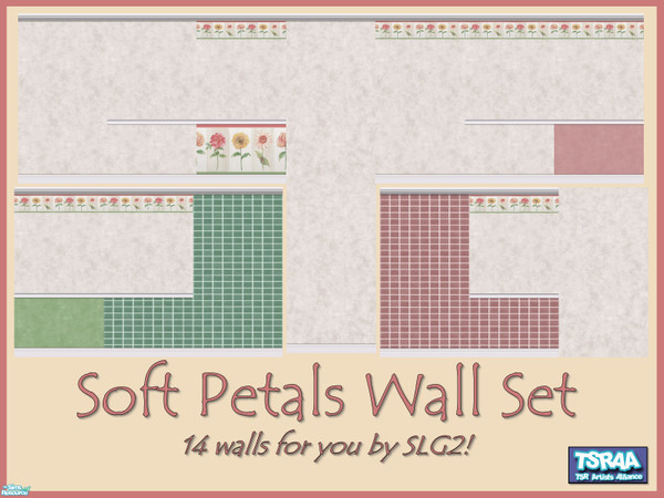 Sims 2 — Soft Petals Wall Set by SimsLvrGrl — Attractive walls for your sim home in floral and non-patterned styles. 14