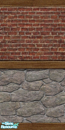Sims 2 — Brick and Rock Mix by MelbGy394bys — Want to change your outside wall? Like brick, but also rock? want to change