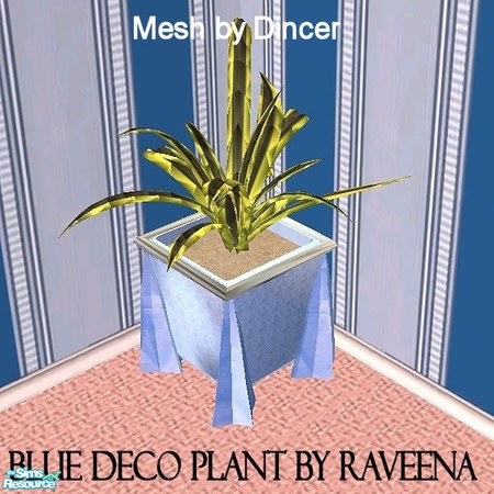 Sims 2 — Blue Deco Plant by Raveena — You need Dincer's mesh file. Download it below.
