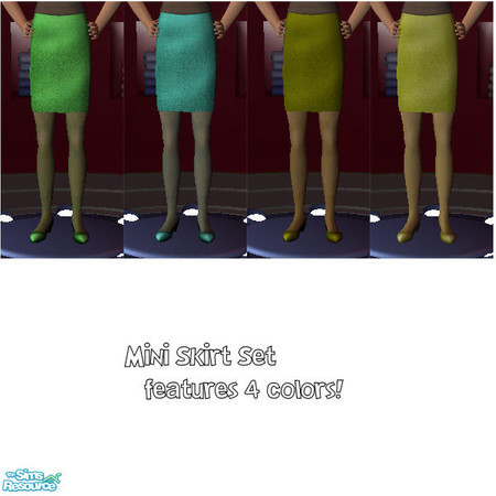 Sims 2 — The Mini Skirt Set by simmyfan2852 — The Mini Skirt Set features 4 new colors variations from Bella Goth's red