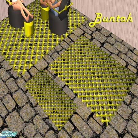 Sims 2 — Gold Floor Mat by buntah — This requires Echo/Windkeeper's 3x4 rug mesh and it will give you the mat in all