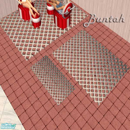 Sims 2 — Silver Floor Mat by buntah — This requires Echo/Windkeeper's 3x4 rug mesh and it will give you the mat in all