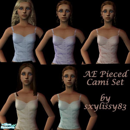 Sims 2 — AE Pieced Cami Set by sxylissy83 — Adorable tanks by American Eagle in 5 colors! Hope you enjoy!