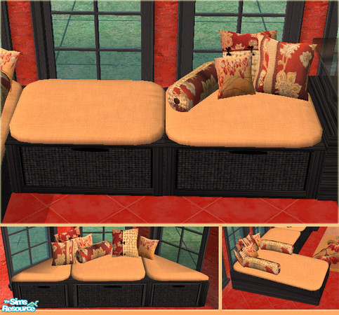 Sims 2 — Asian Sun Room - Sectional Cushions by Simaddict99 — Asian cushions for all sectional pieces. Requires my