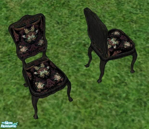 Sims 2 — Gothic Rose Dining Chair by MandyWhy — *Package file re-uploaded* The Unicorn's original wallpaper design is