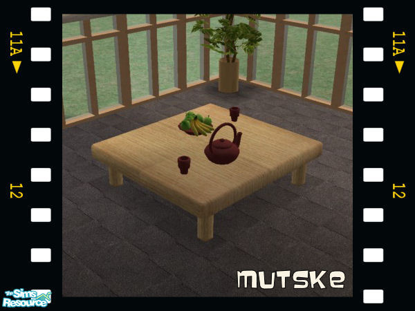Sims 2 — China Love Whiteoak Table by Mutske — Recol from a set from PeggySims2. Please download the original meshes.