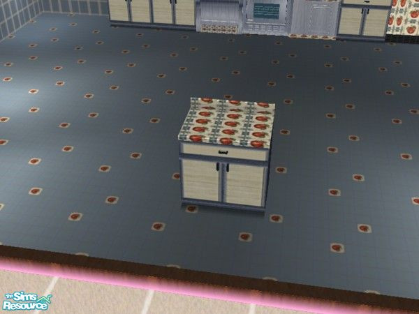 Sims 2 — Blue Apple Kitchen counter by ead425 — Apples and blues ... set contains: 1 wall, 1 floor 18 items