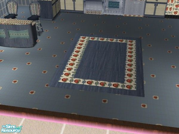 Sims 2 — Blue Apple Kitchen rug by ead425 — Apples and blues ... set contains: 1 wall, 1 floor 18 items curtains,dining