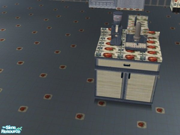 Sims 2 — Blue Apple Kitchen espresso by ead425 — Apples and blues ... set contains: 1 wall, 1 floor 18 items