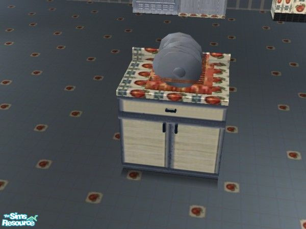 Sims 2 — Blue Apple Kitchen dish strainer by ead425 — Apples and blues ... set contains: 1 wall, 1 floor 18 items