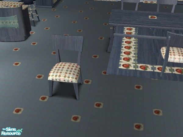 Sims 2 — Blue Apple Kitchen dining chair by ead425 — Apples and blues ... set contains: 1 wall, 1 floor 18 items