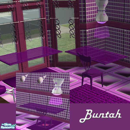 Sims 2 — Saturn Glass Wall Table by buntah — This is the wall-mounted or floating table for my Saturn Living set. It