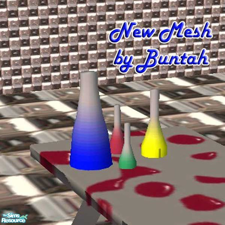 Sims 2 — Mad Scientist Beakers MESH by buntah — This is a new mesh: the beakers for my Mad Scientist set.