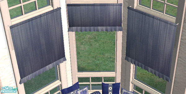Sims 2 — Cool Blue SR - Ruffled Blinds by Simaddict99 — This file will recolor both blinds shown. Link to the blind mesh