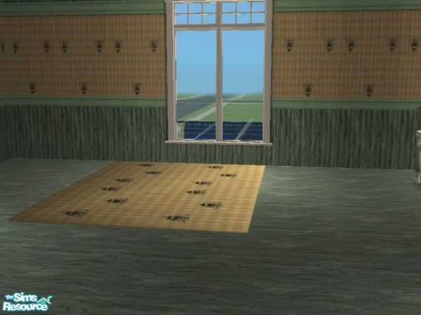 Sims 2 — HoneyBee Kitchen rug by ead425 — set contains 20 items, 1 wall, 1 floor stove,fridge,microwave,toasteroven,trash