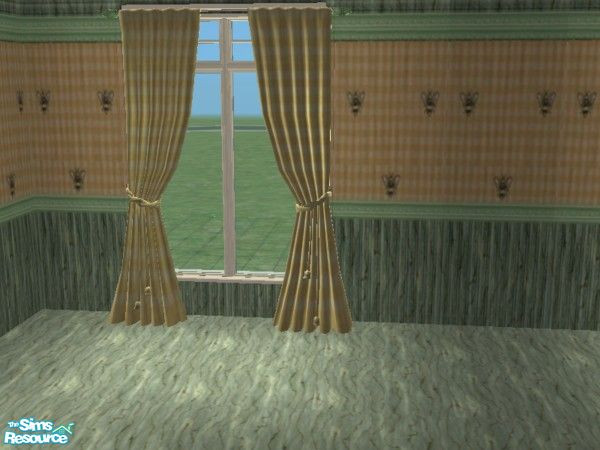 Sims 2 — HoneyBee Kitchen curtains by ead425 — set contains 20 items, 1 wall, 1 floor